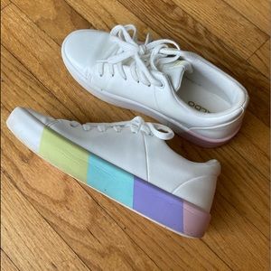 Aldo White Sneakers with Pastel Sole